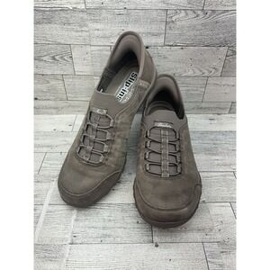 Skechers Slip-Ins Shoes Womens Size 7.5 Gray Stretch Loafer Comfort Walking